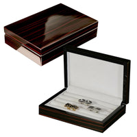 16 Pairs Storage Box for Cufflinks Ebony Storage Boxes Clinks