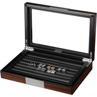 40 Pair Cufflink Box in Ebony Wood Cufflink Boxes Clinks