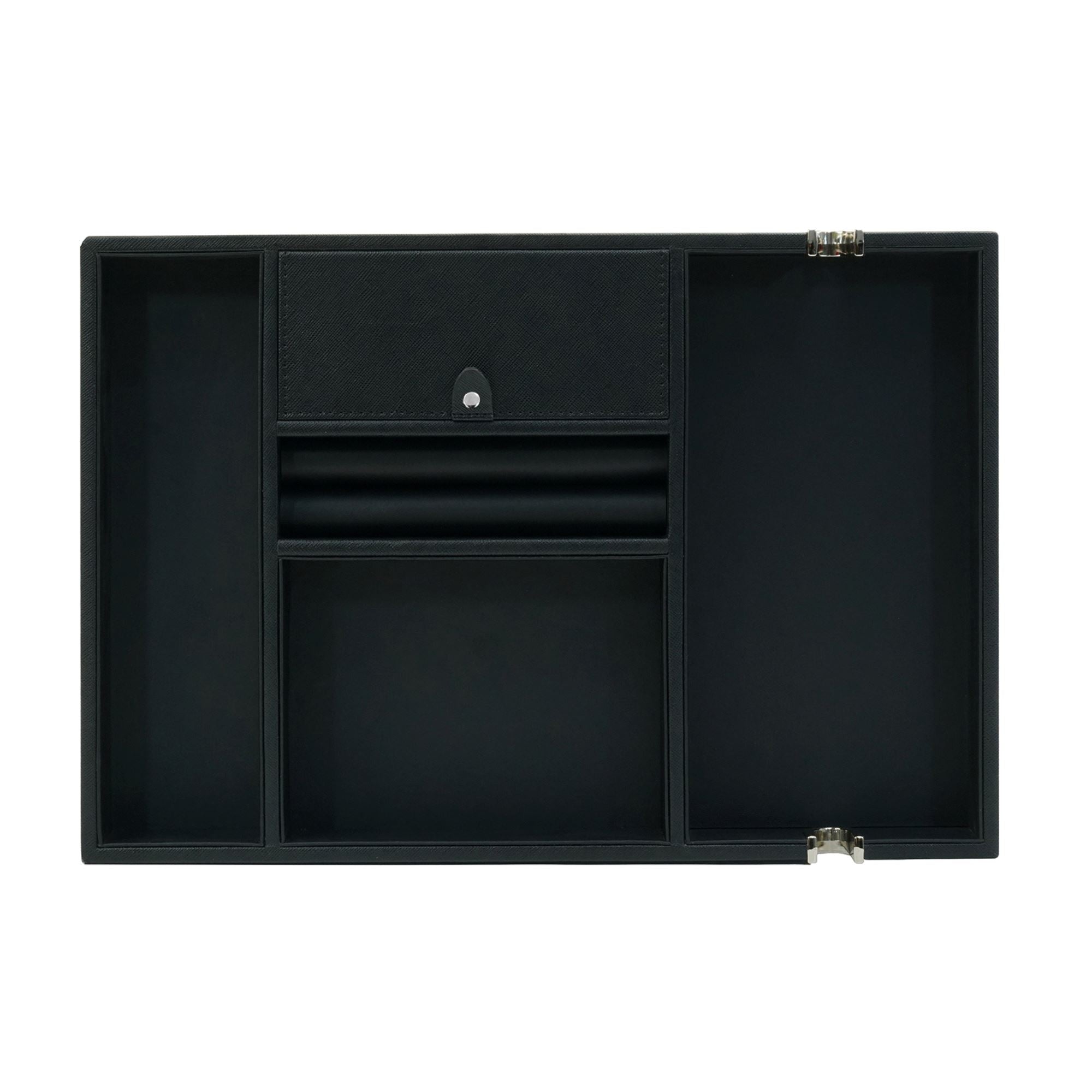 Black Vegan Leather Valet Tray Watch Boxes Clinks Australia 