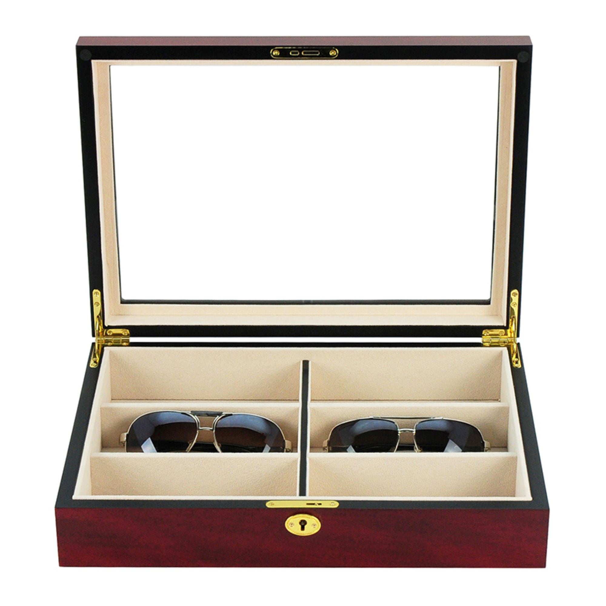 6 Pairs Cherry Wooden Sunglass Box Storage Boxes Clinks Australia 