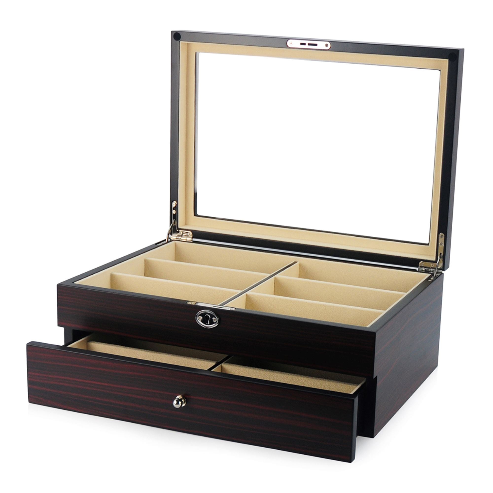 12 Pairs Ebony Wooden Sunglass Box Storage Boxes Clinks Australia 