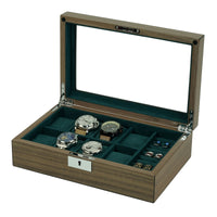 8 Slots Walnut Wooden Watch Box with Cufflinks Storage Watch Boxes Clinks Australia