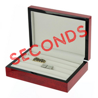 Seconds - 16 Pairs Wooden Cufflink Box Cherry (B)