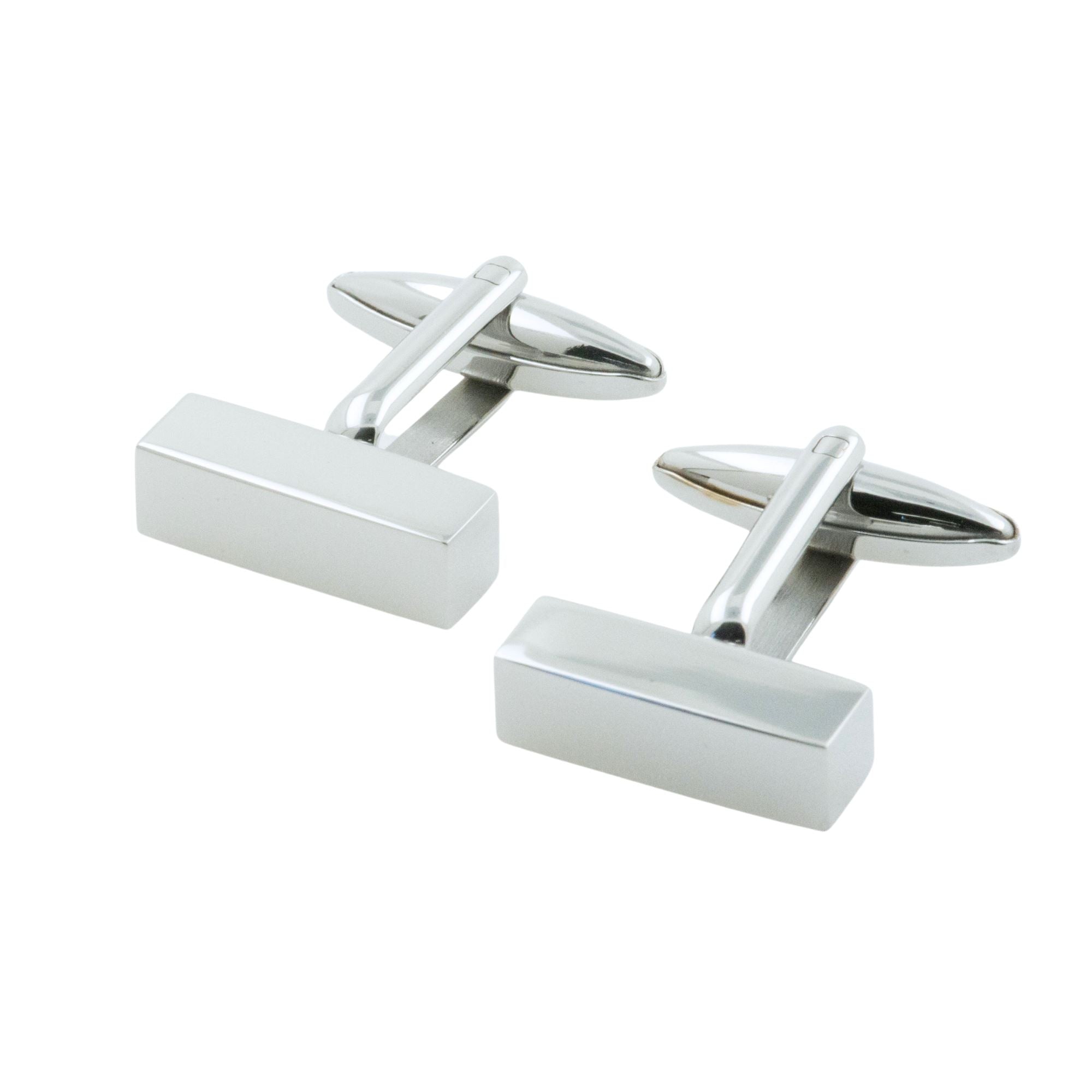 Silver Solid Bar Engravable Cufflinks Classic & Modern Cufflinks Clinks Australia 