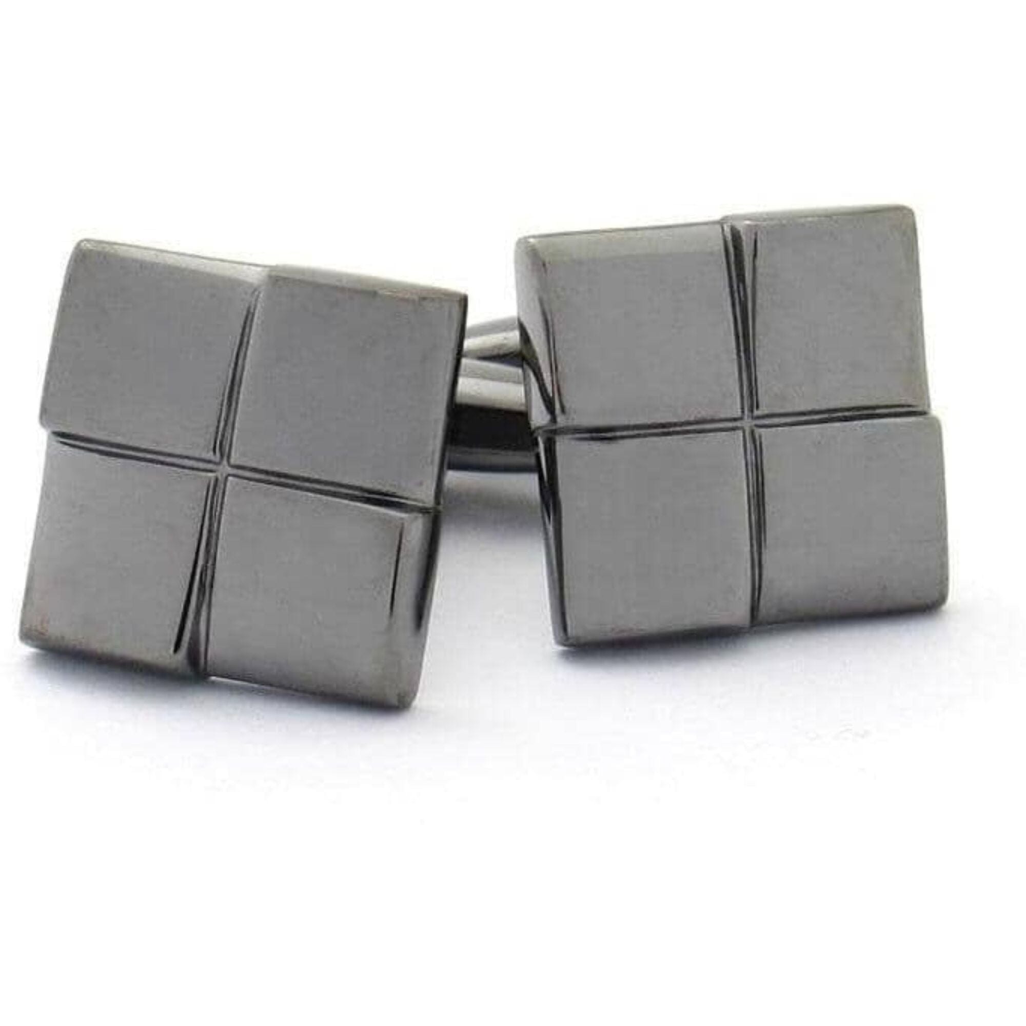 Gunmetal Four-Square Cufflinks Classic & Modern Cufflinks Clinks Australia Gunmetal Four-Square Cufflinks 