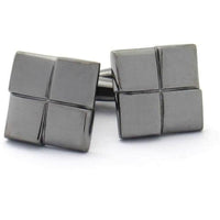 Gunmetal Four-Square Cufflinks Classic & Modern Cufflinks Clinks Australia Gunmetal Four-Square Cufflinks