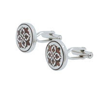 Moorish Style Stainless Steel and Wood Cufflinks Classic & Modern Cufflinks Clinks Australia