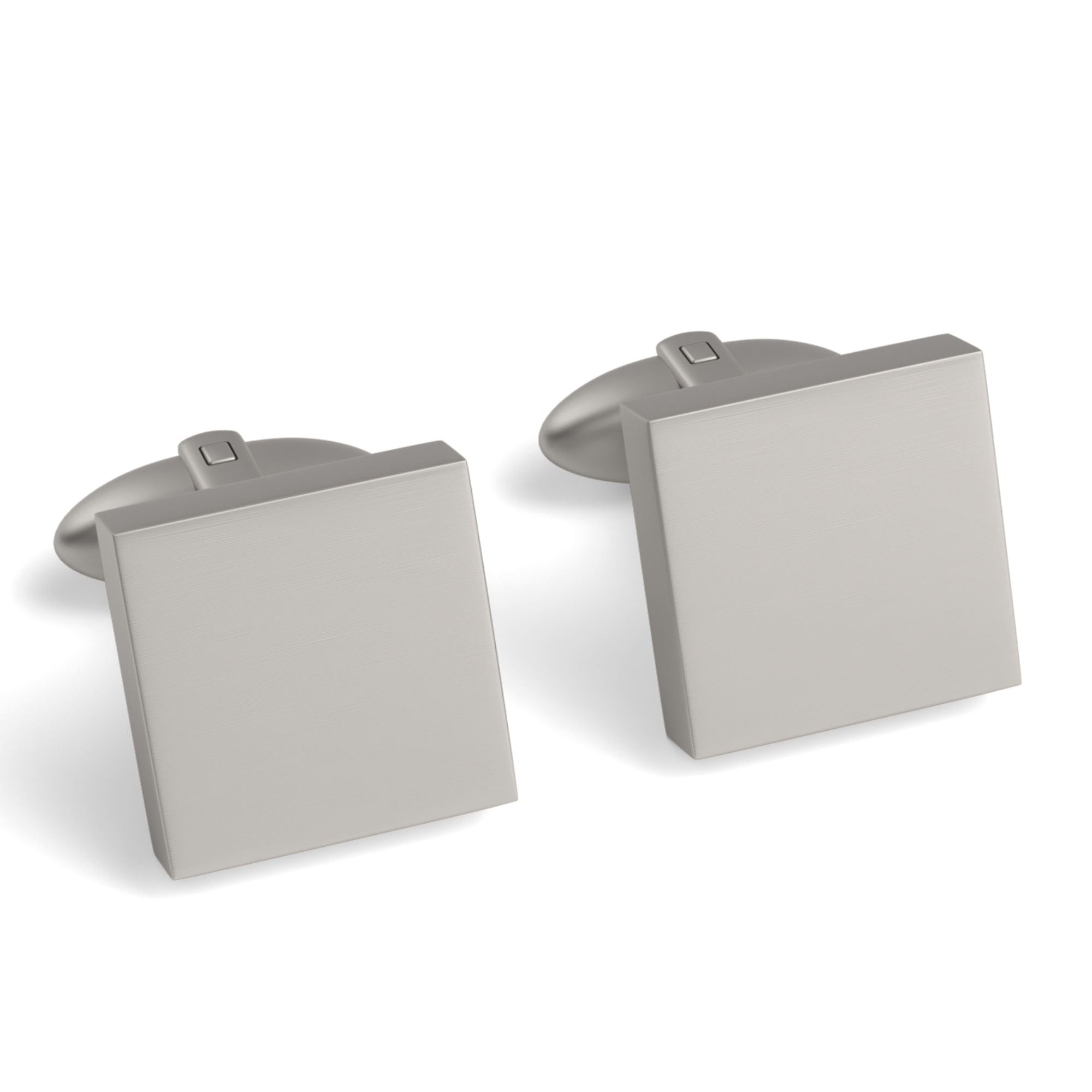 Square Engravable Cufflinks Engraving Cufflinks Clinks Brushed Silver 