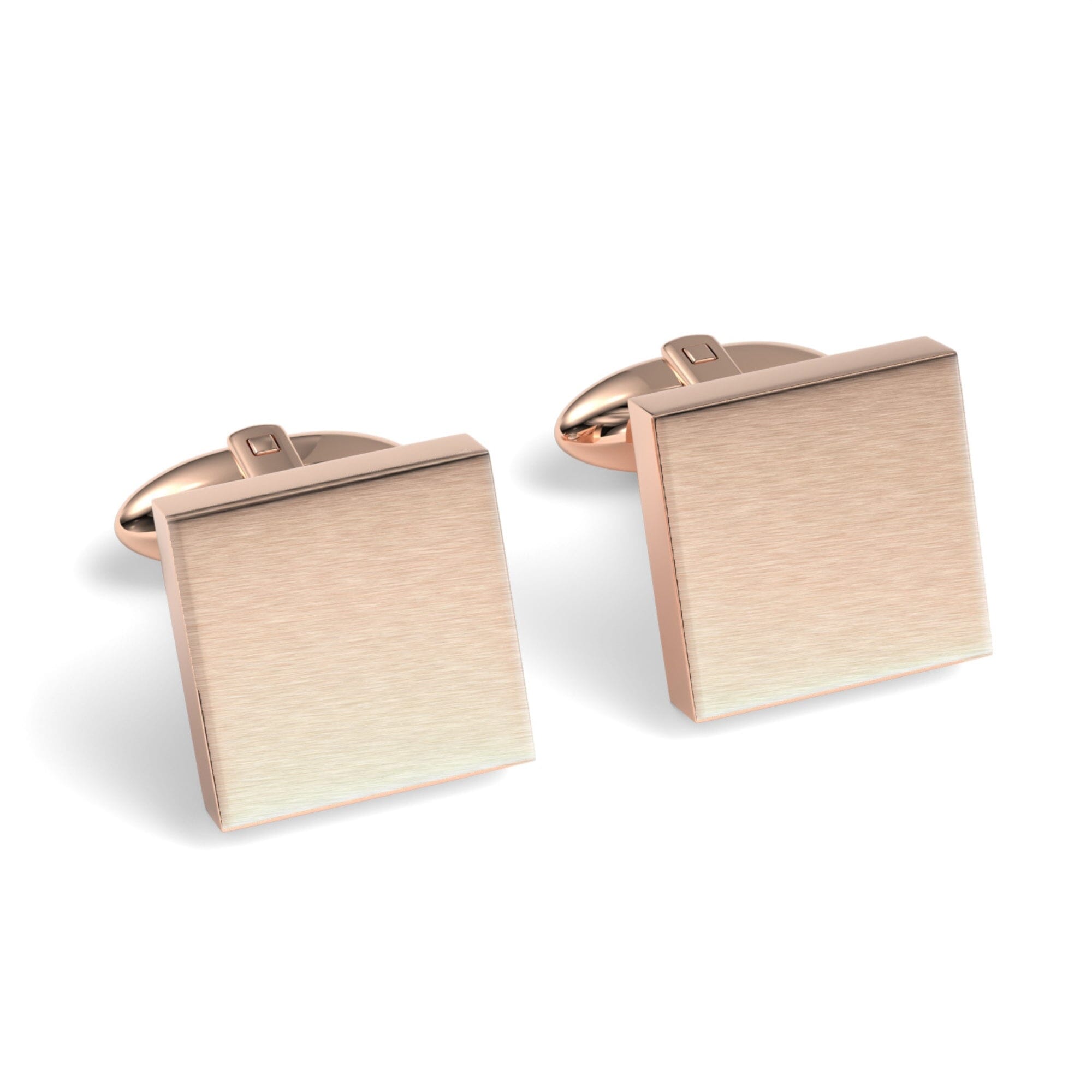 Square Engravable Cufflinks Engraving Cufflinks Clinks Brushed Rose Gold 