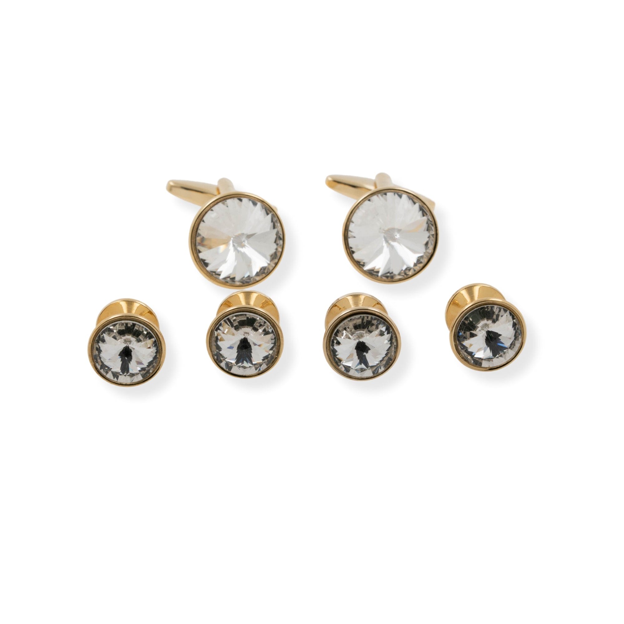 Gold Crystal Cufflinks & Stud Set Stud Sets Clinks 