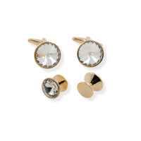 Gold Crystal Cufflinks & Stud Set Stud Sets Clinks