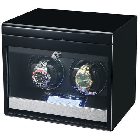Vancouver Watch Winder for 2 Black Watch Winder Boxes Clinks 