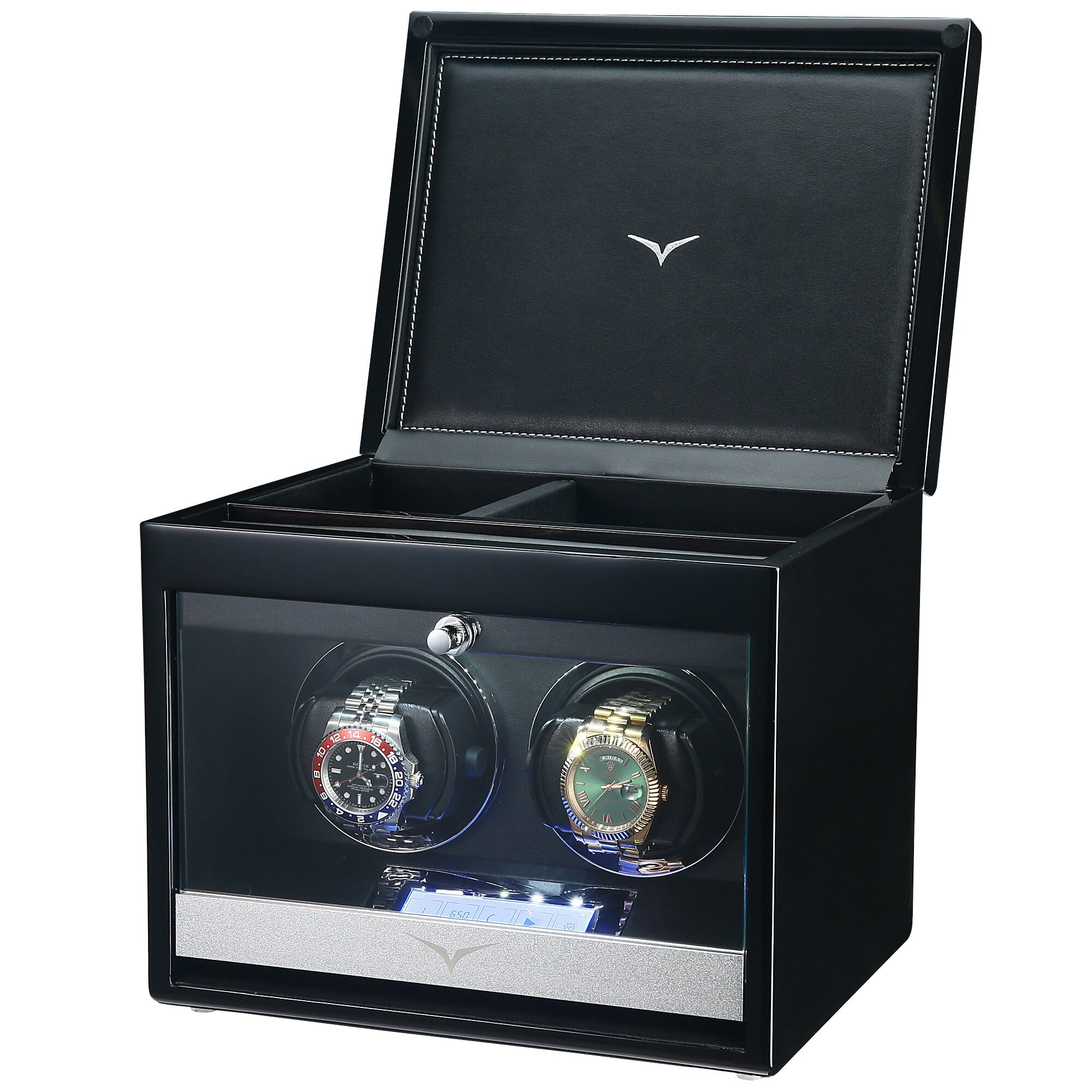 Vancouver Watch Winder for 2 Black Watch Winder Boxes Clinks 