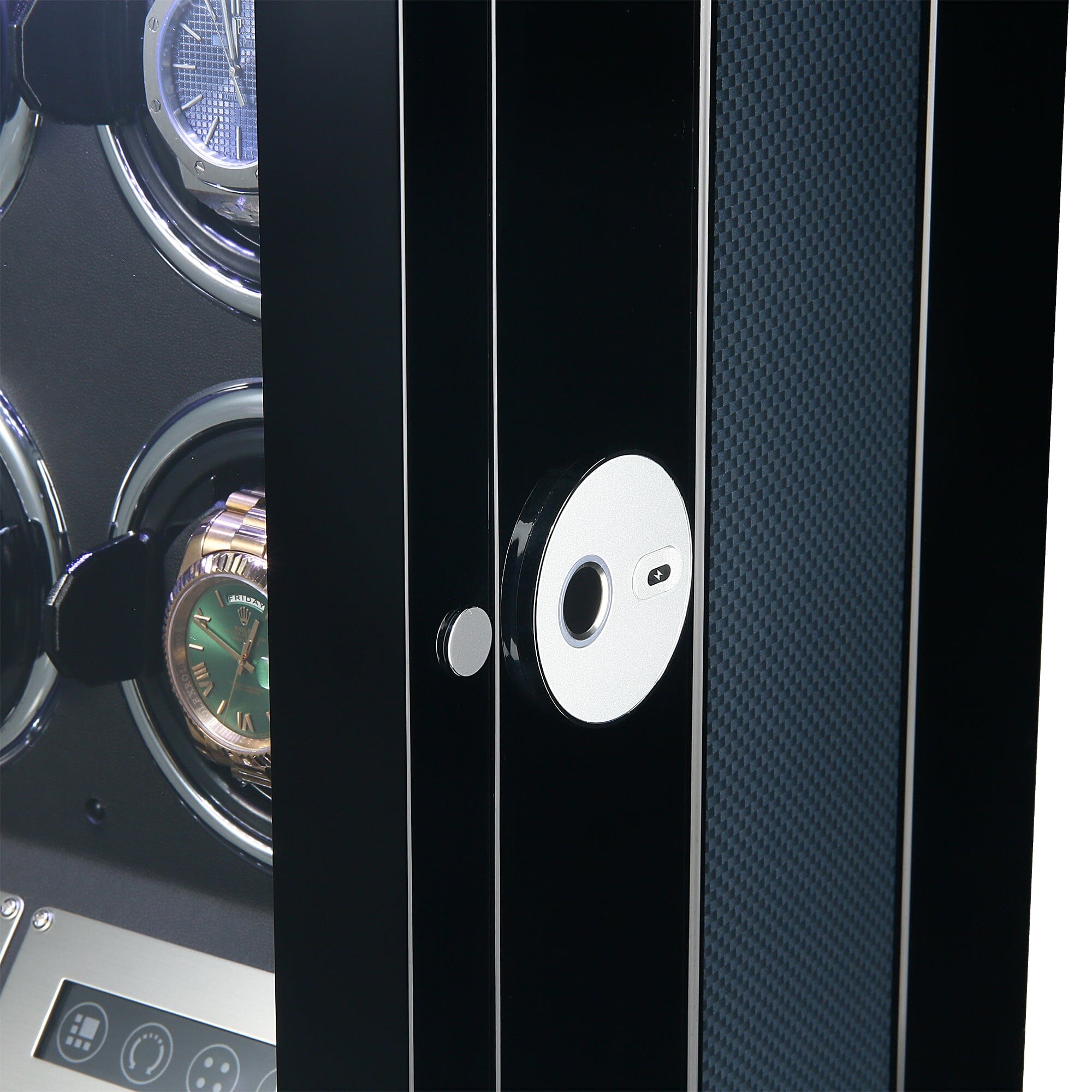 Flinders Watch Winder for 4 Watches with Fingerprint Lock Watch Winder Boxes Clinks 