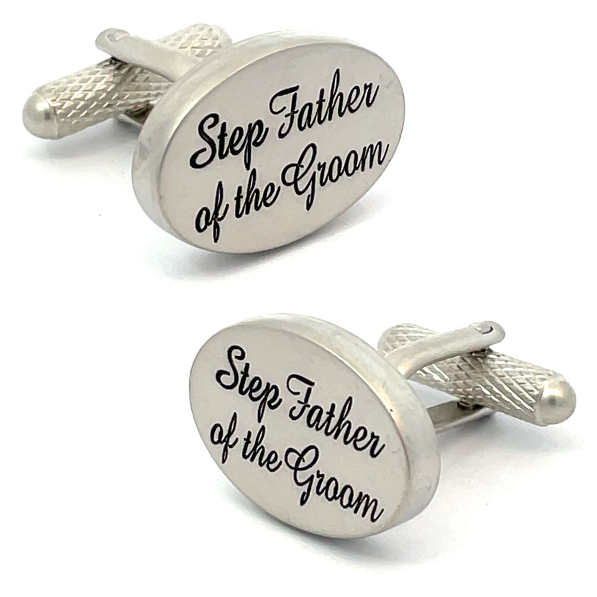 Step Father of the Groom Script Wedding Cufflinks