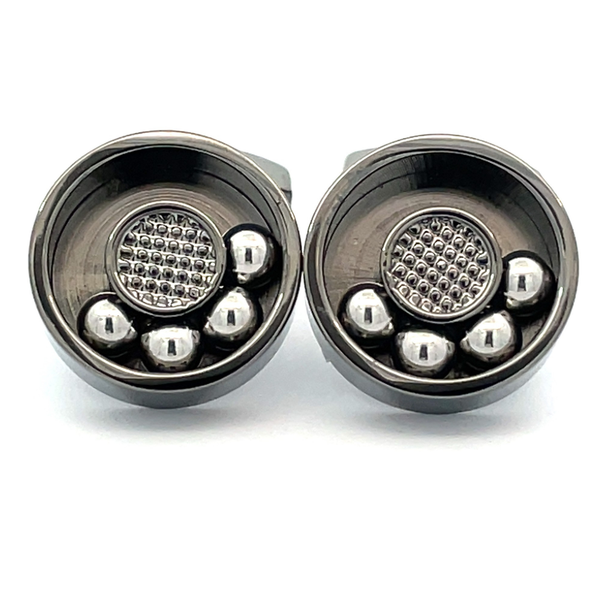 Moving  Ball Bearing Cufflinks Gunmetal