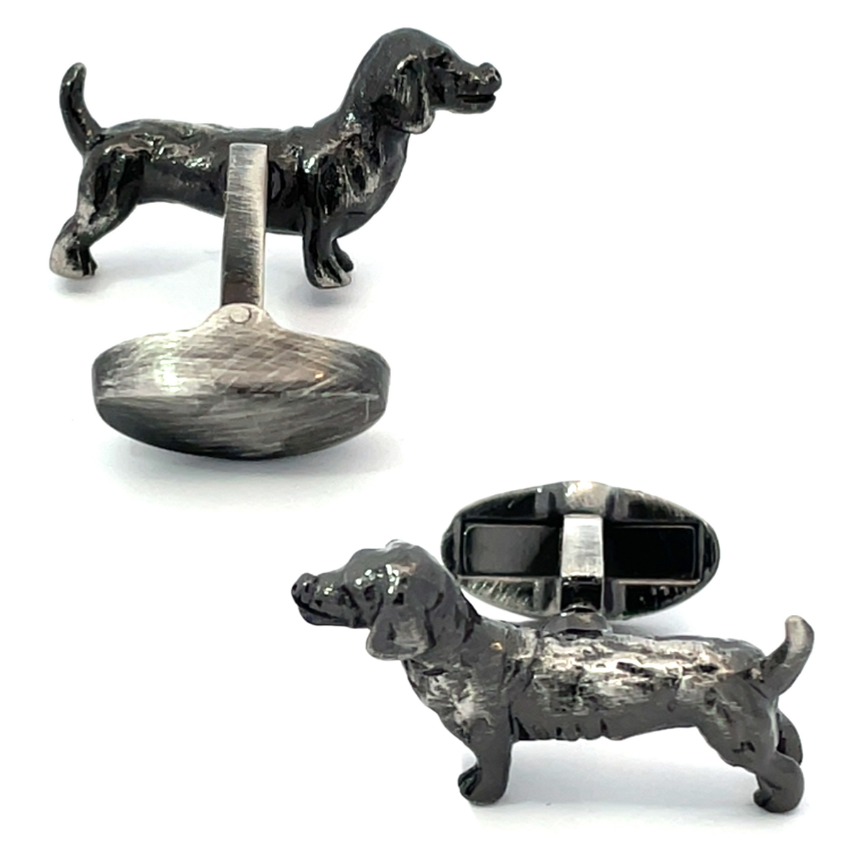 Dachshund Sausage Dog Antique Silver Cufflinks