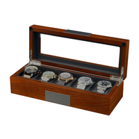 Seconds - 5 Slots Mahogany Wooden Watch Box