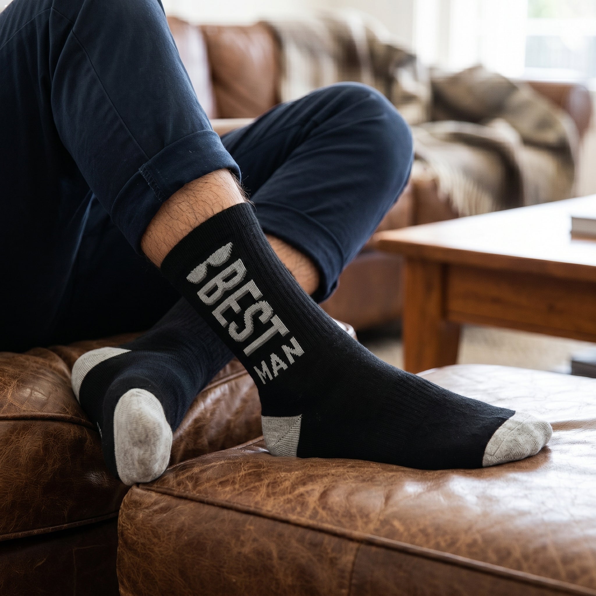 Best Man Wedding Party Bamboo Socks by Dapper Roo lifestyle image