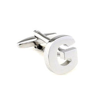 Silver Cut Out Initial Letter Cufflinks Classic & Modern Cufflinks Clinks Australia