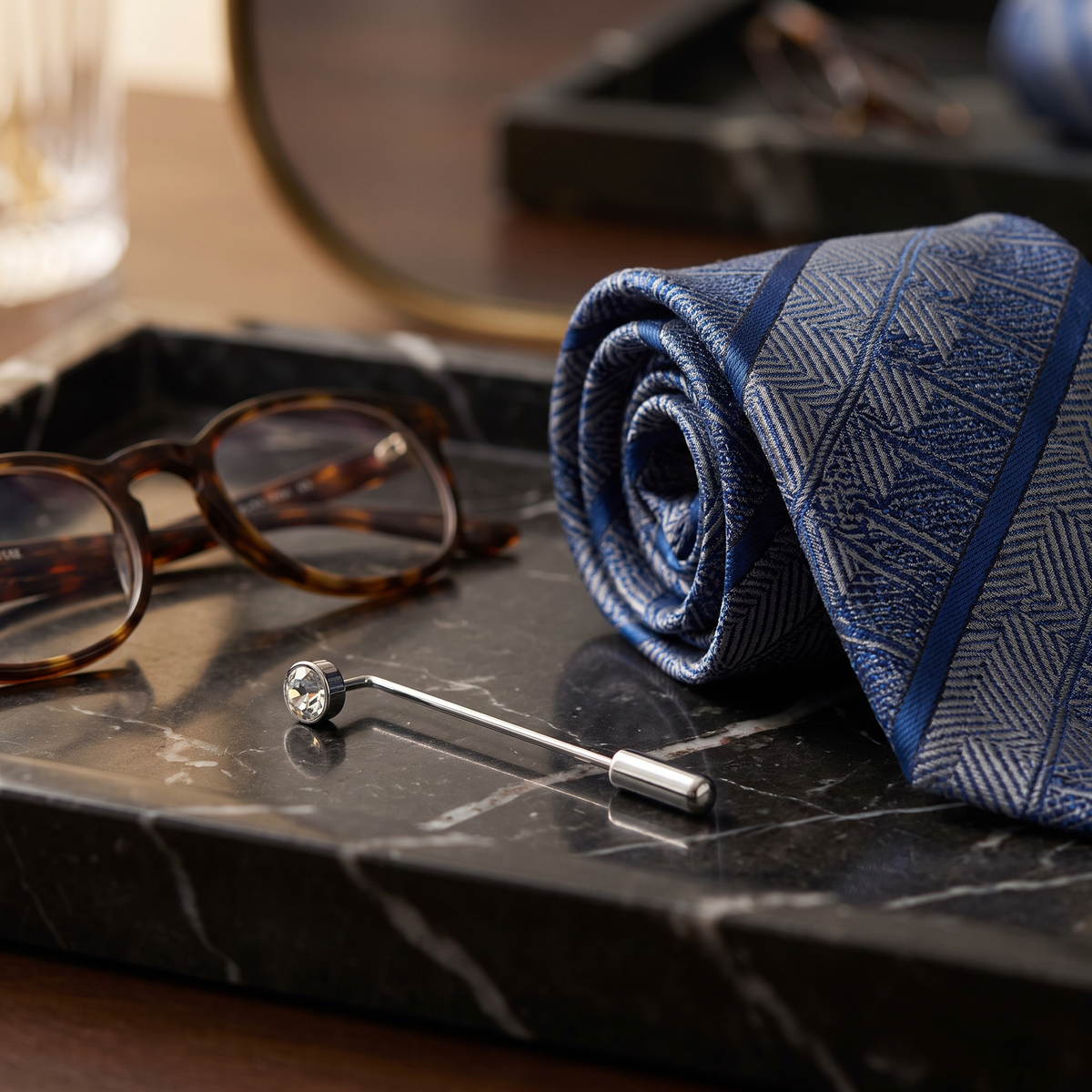 Crystal Solitaire Stick Pin — lifestyle shot