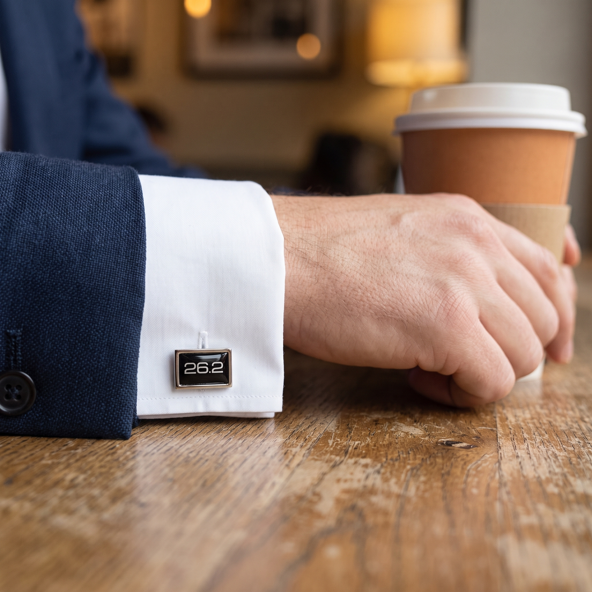 26.2 Miles Marathon Runner Cufflinks — lifestyle shot