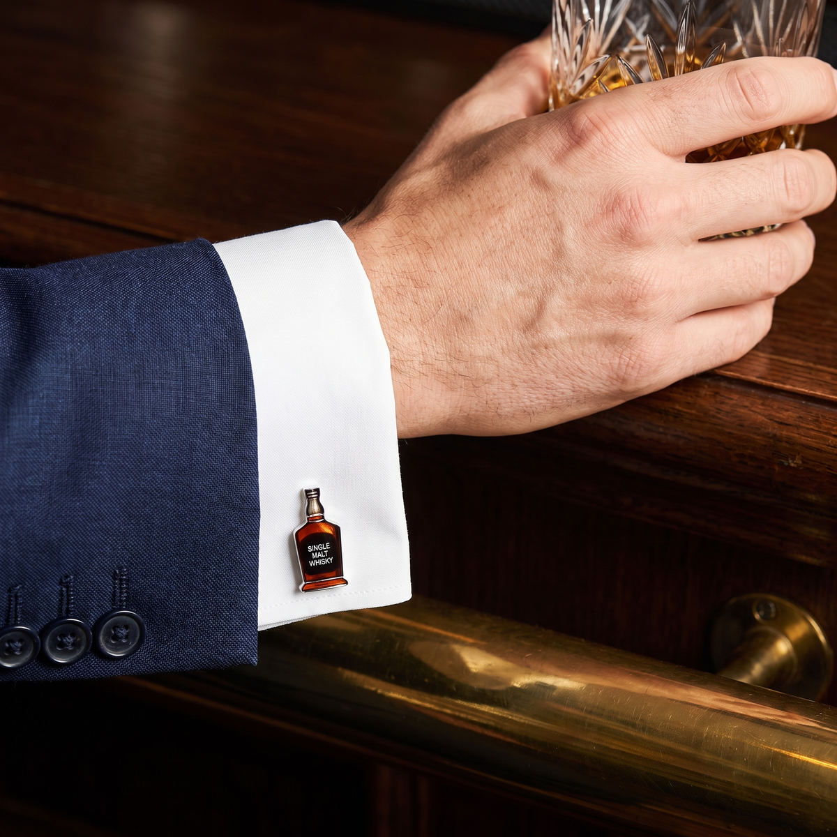 Single Malt Whisky Cufflinks — lifestyle shot