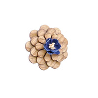 Wooden Blue Flower Lapel Pin Lapel Pin Clinks