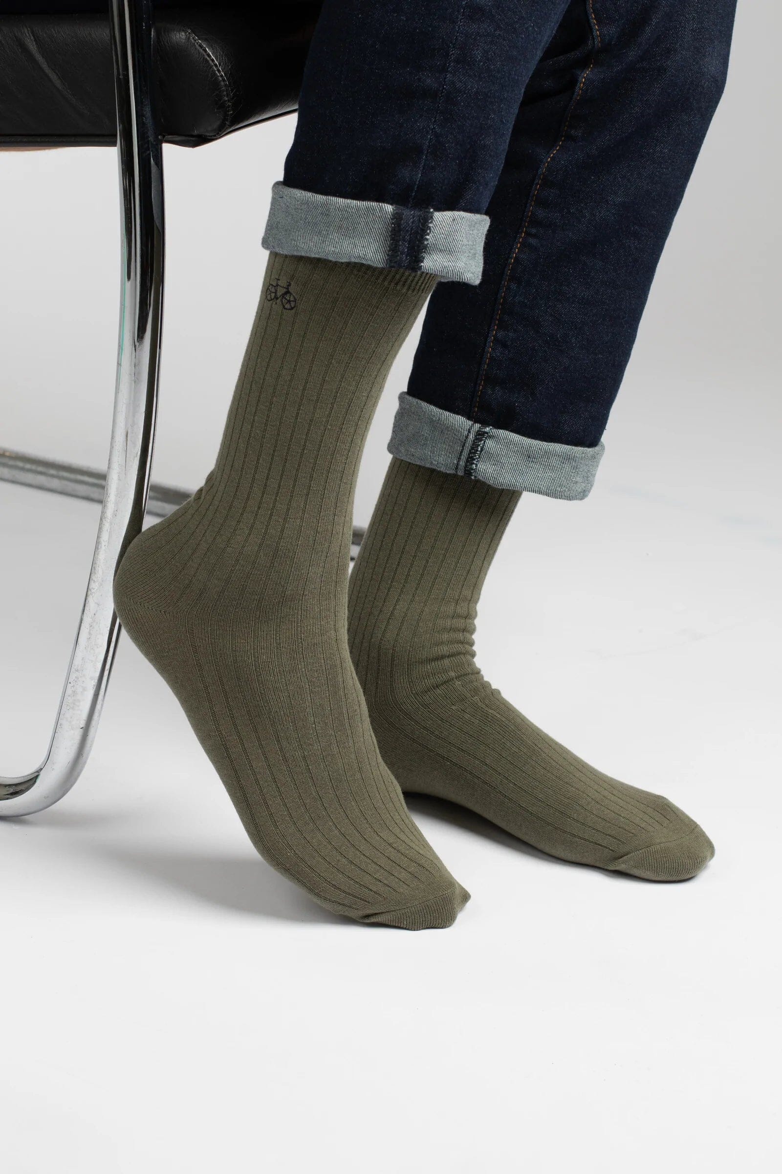 See SK3008 Olive Ribbed Socks Socks James Harper Collingwood 