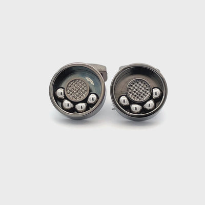 Moving  Ball Bearing Cufflinks Gunmetal