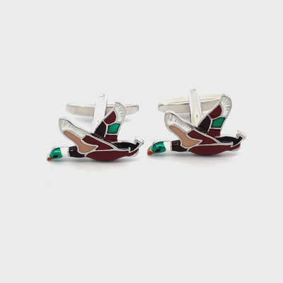 Flying Ducks Geese Colour Cufflinks
