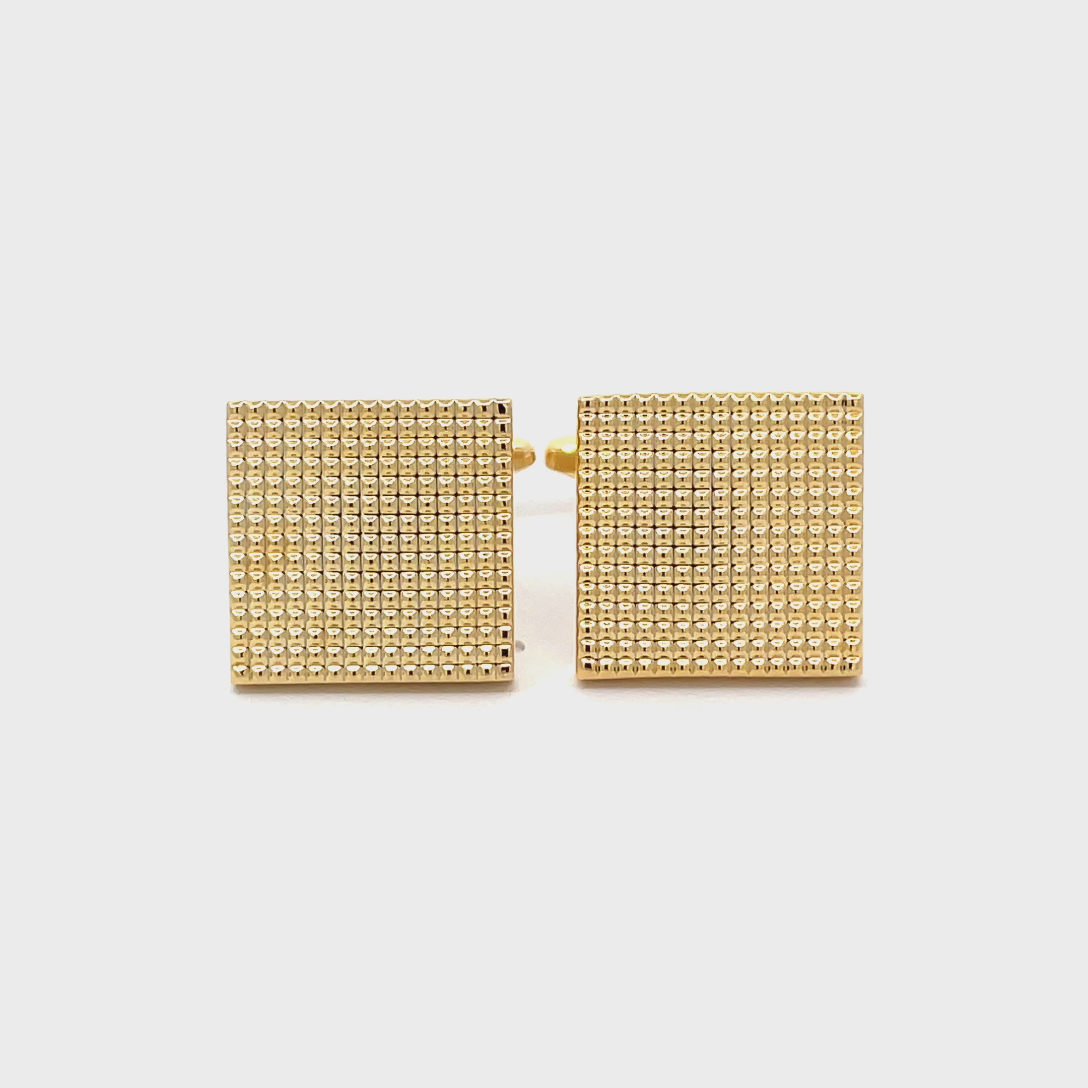 Textured Shiny Gold Square Cufflinks