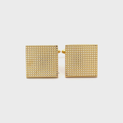 Textured Shiny Gold Square Cufflinks
