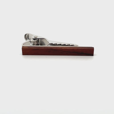 Dark Brown Wood Small Tie Clip