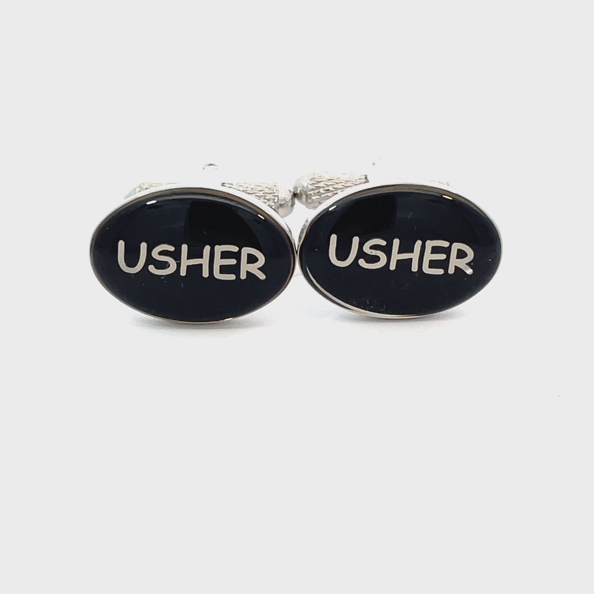 Usher Oval Wedding Cufflinks