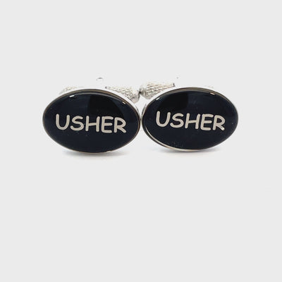 Usher Oval Wedding Cufflinks