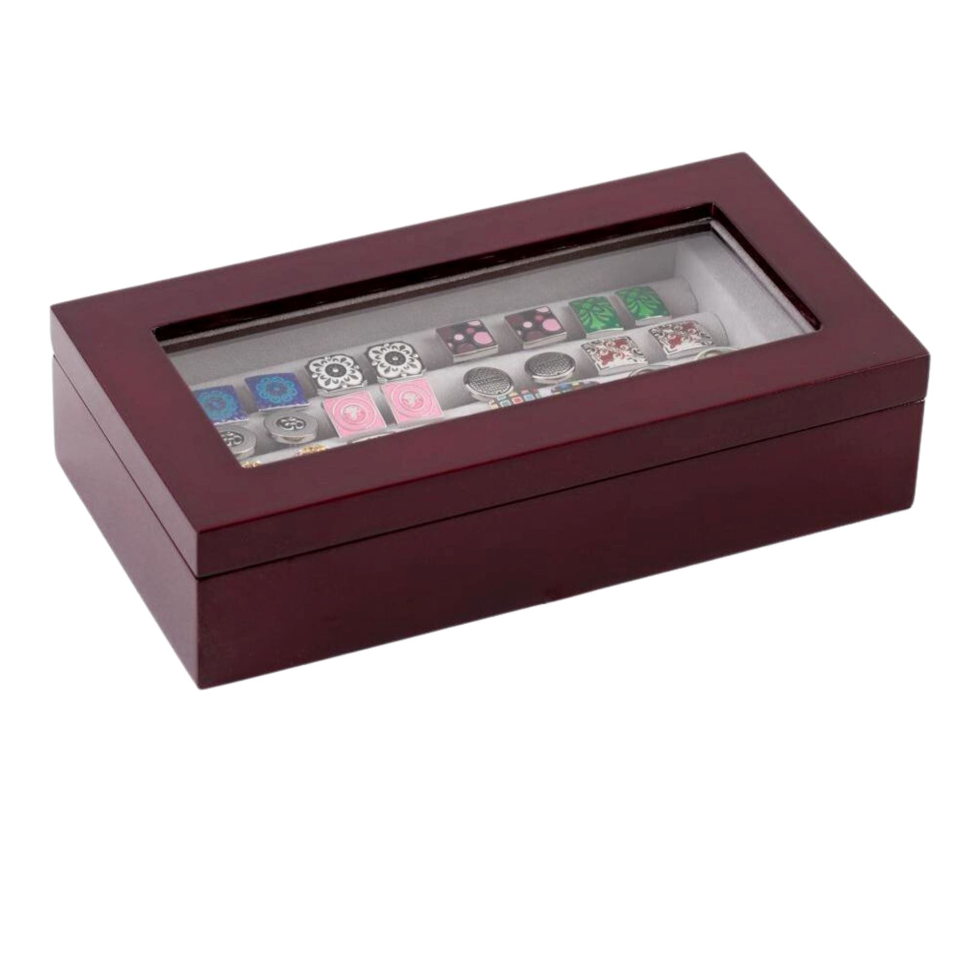 Seconds - 20 Pair Mahogany Cufflink Box (a) Seconds Clinks Australia 