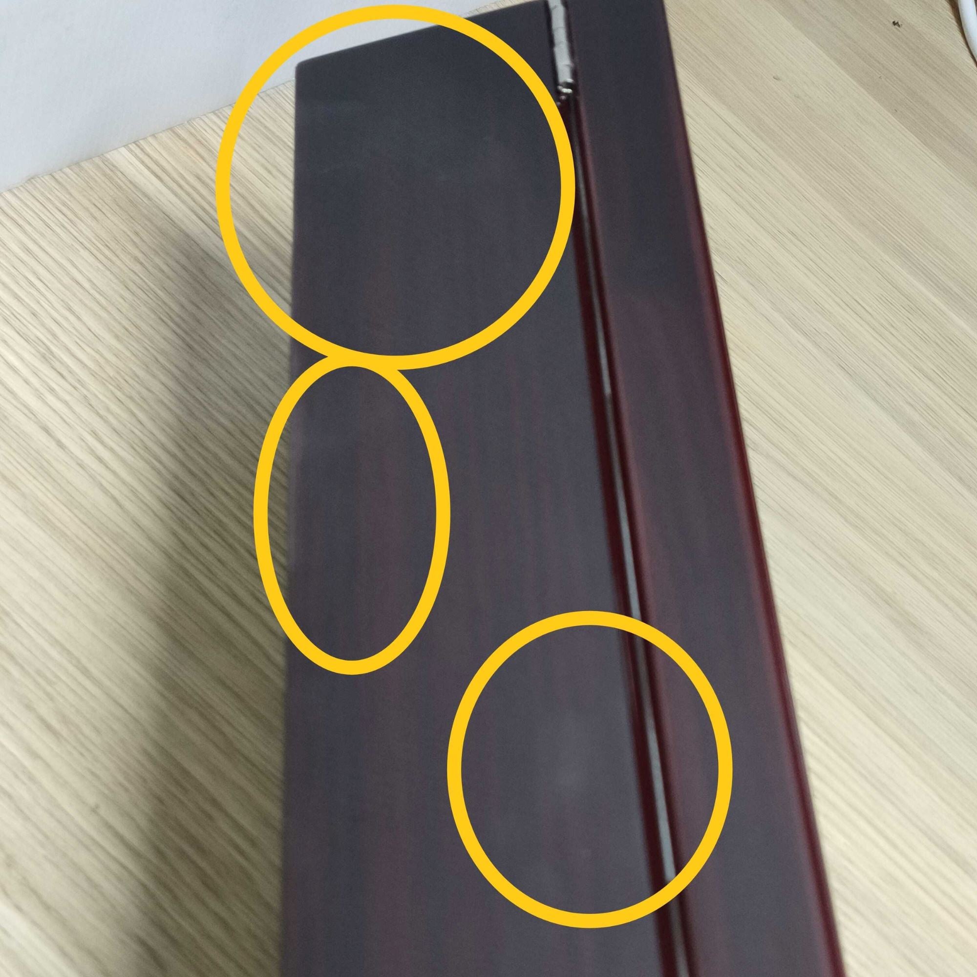 Seconds - Long Watch Box with Glass Top 6 Compartments in Mahogany (a) Seconds Clinks 