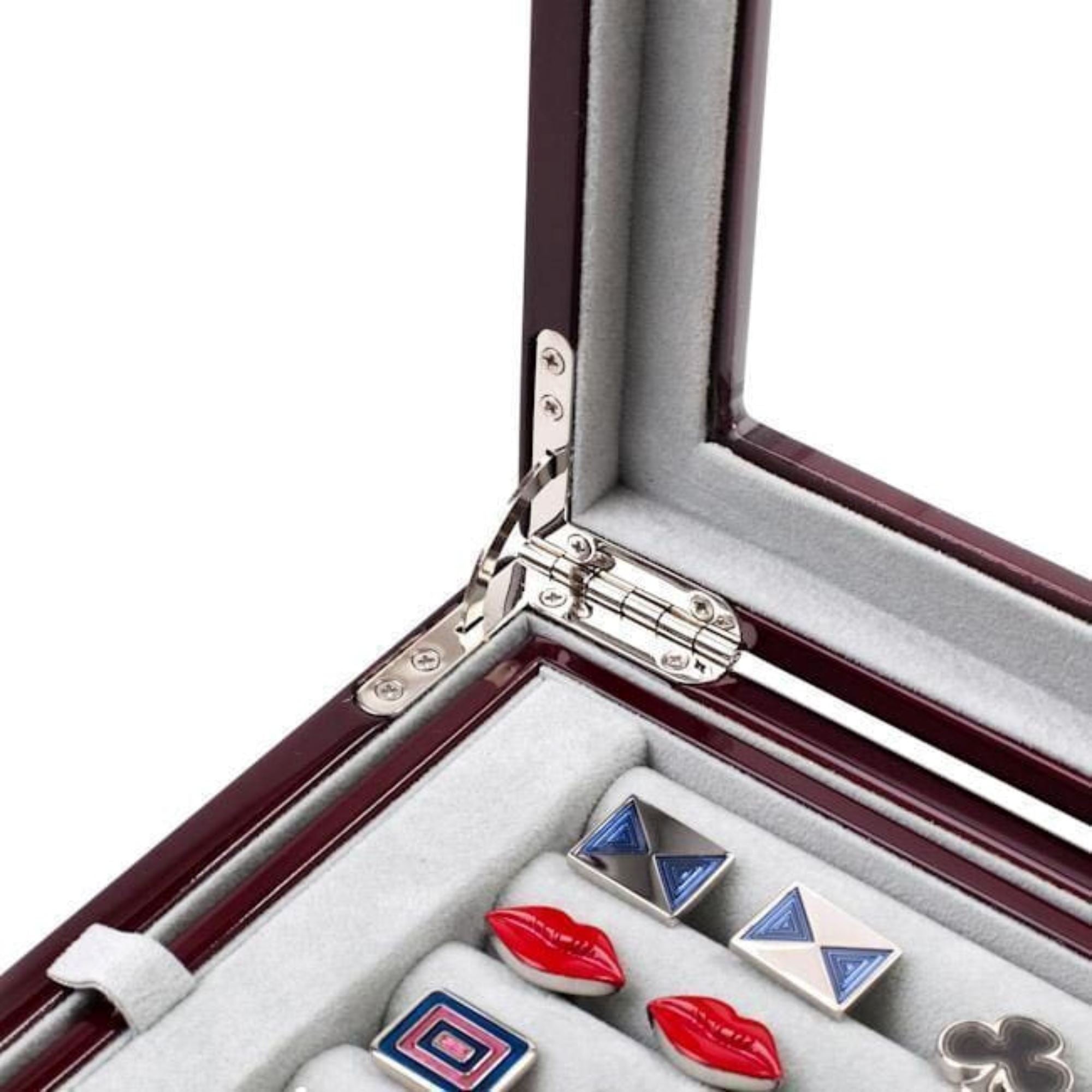 Seconds - 72 Pair Double Decker Mahogany Cufflink Box Seconds Clinks Australia 