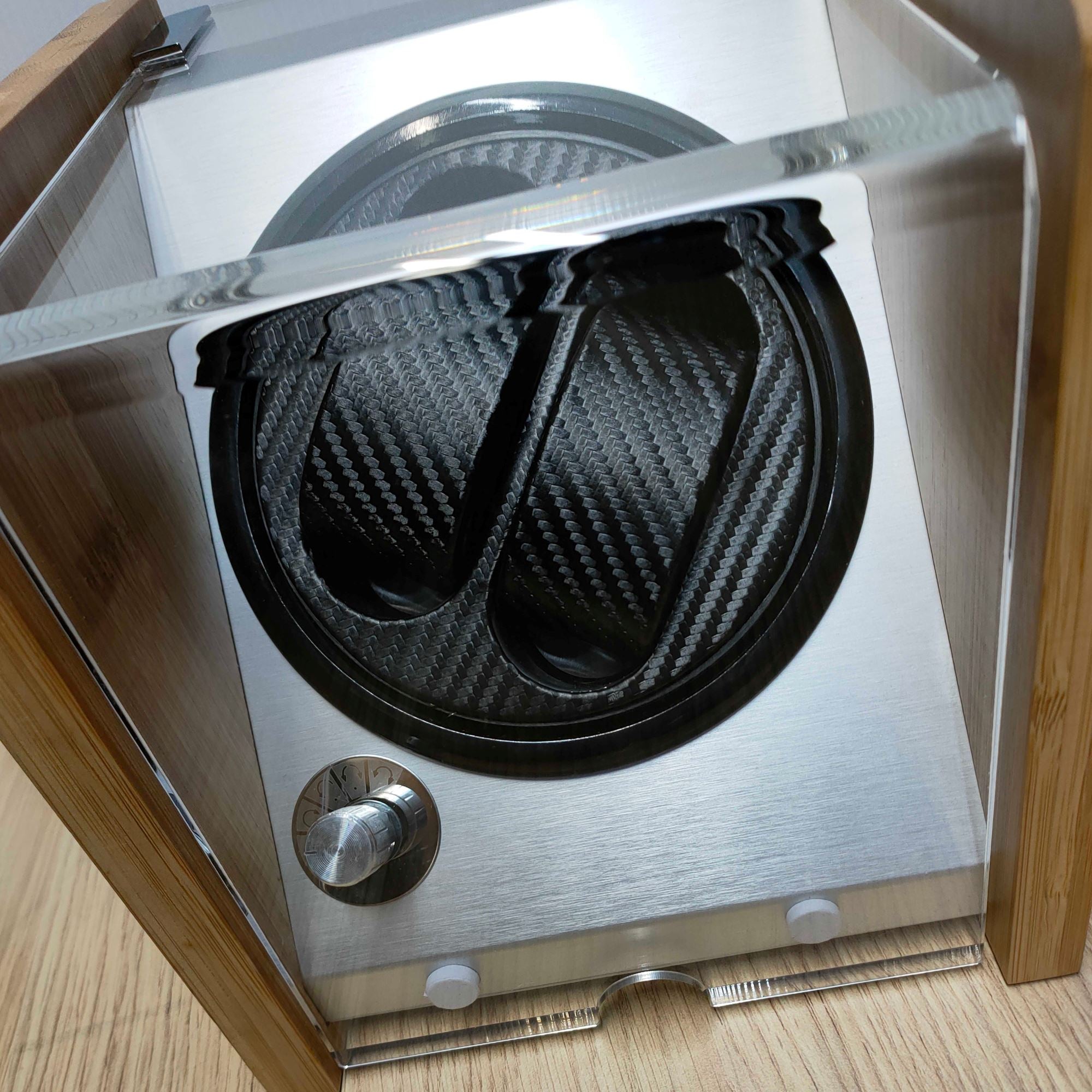 Seconds - BLAQ Watch Winder Box 2 Watches in Aluminum & Bamboo (b) Seconds Clinks 