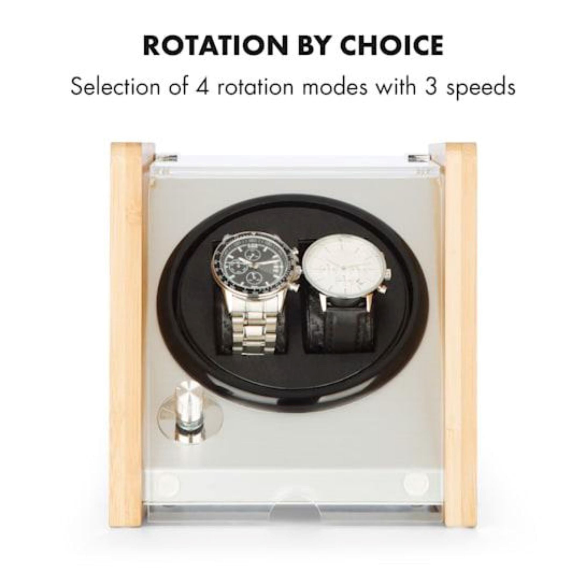 Seconds - BLAQ Watch Winder Box 2 Watches in Aluminum & Bamboo (b) Seconds Clinks 