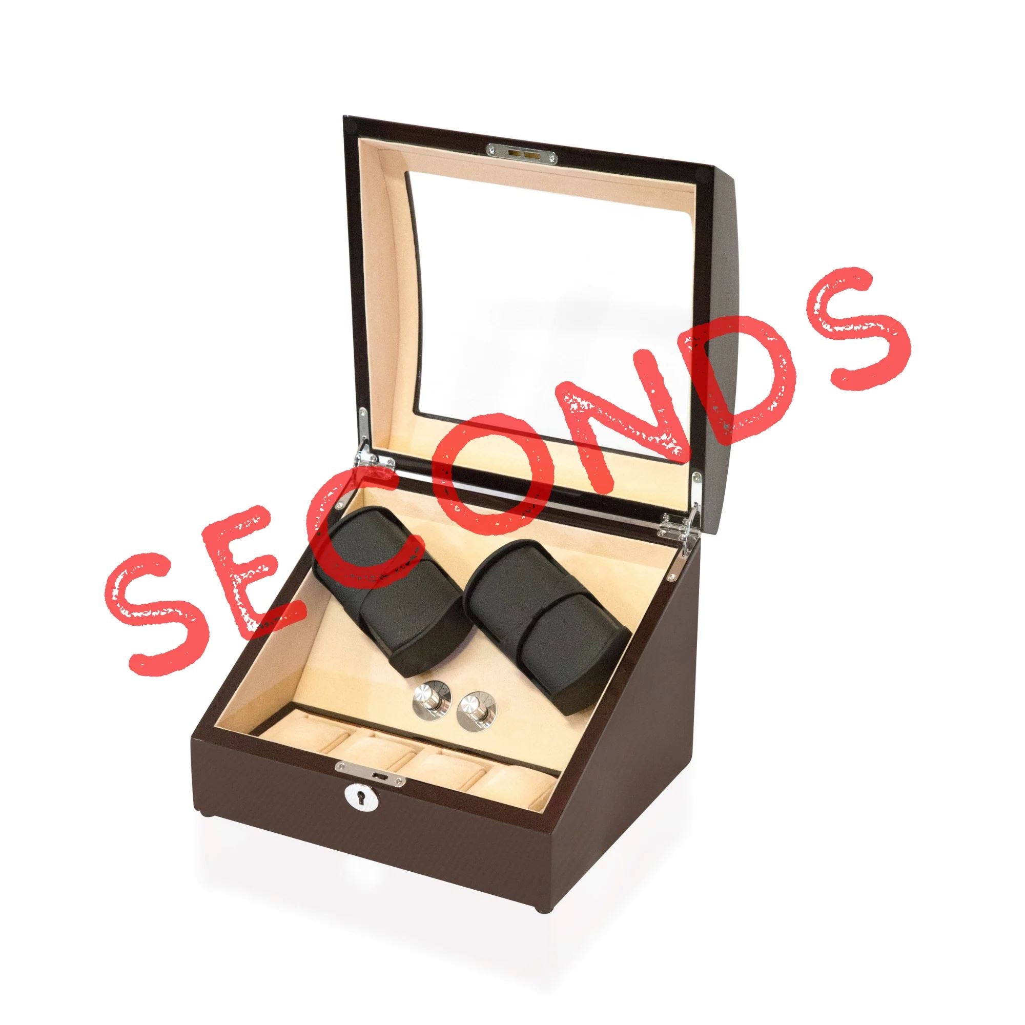 Seconds - Avoca Watch Winder Box 4 + 4 Watches in Mahogany (e) Seconds Clinks 