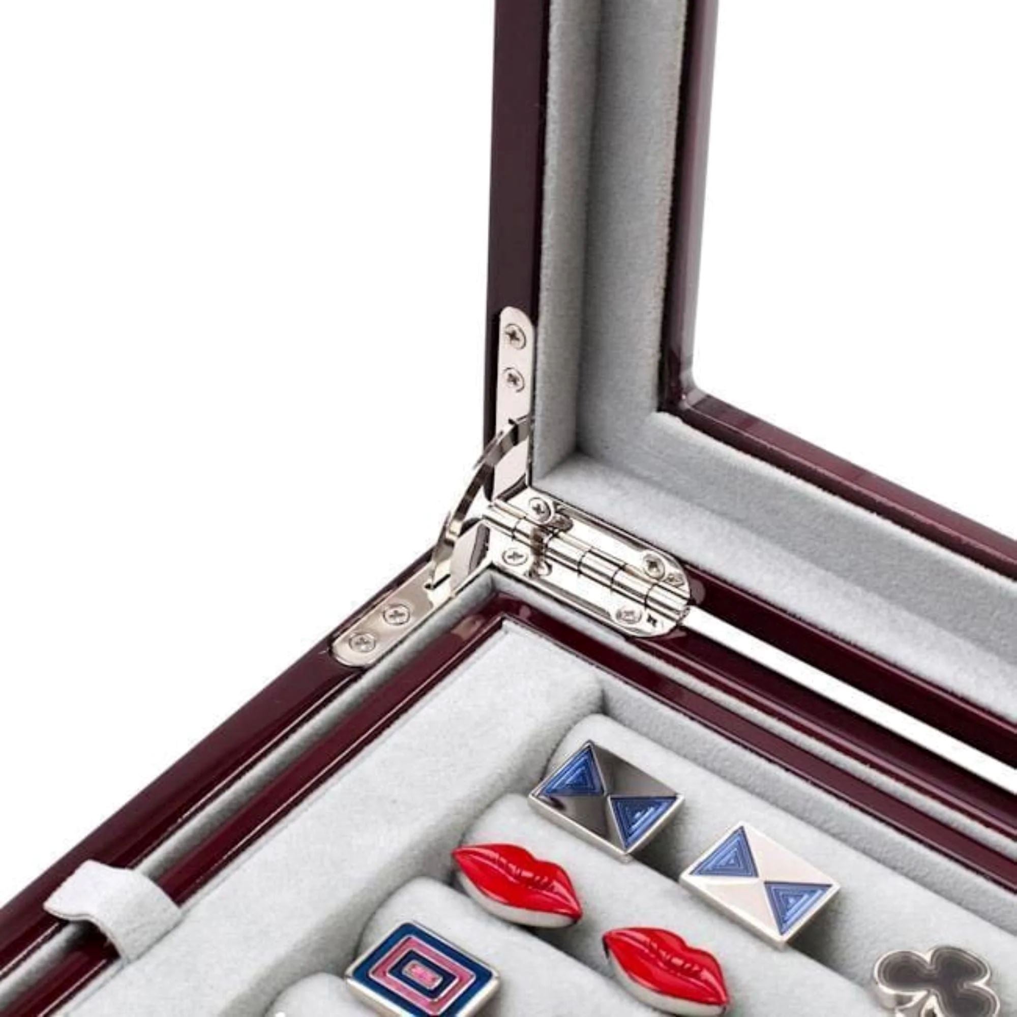 Seconds - 72 Pair Double Decker Mahogany Cufflink Box (b) Seconds Clinks Australia 