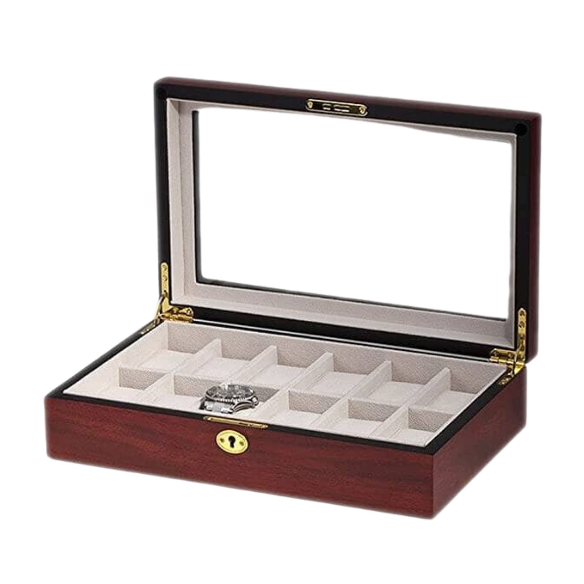 Seconds - Cherry Wooden Watch Box for 12 Watches Seconds Clinks 