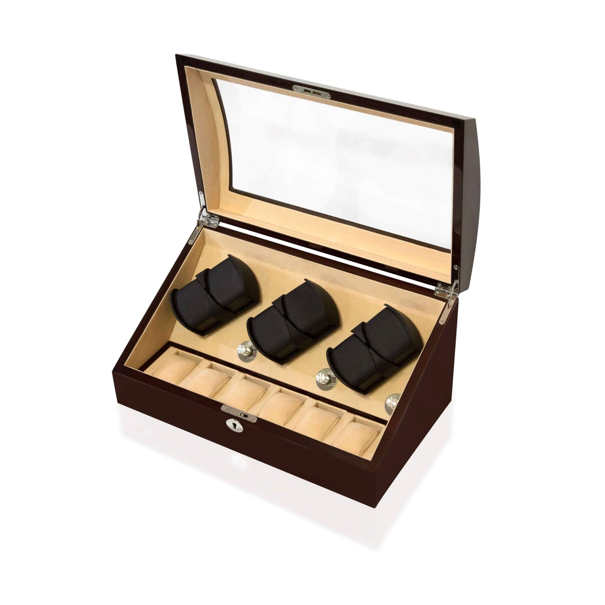 Seconds - Avoca Watch Winder Box 6 + 6 Watches in Mahogany (E) Seconds Clinks 