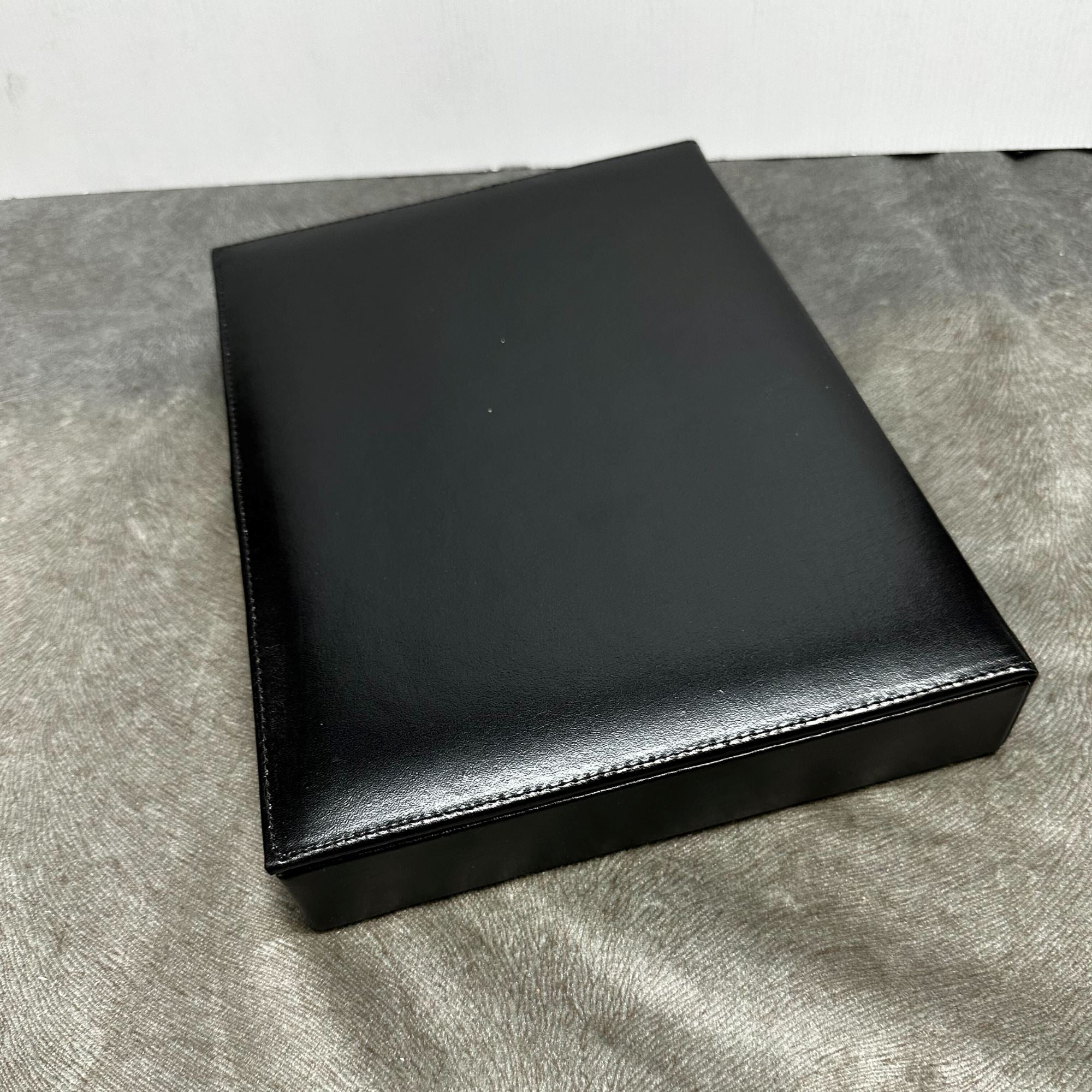 Seconds - 20 pair Bonded Leather Black/Purple Cufflink Storage Box Seconds Clinks Australia 