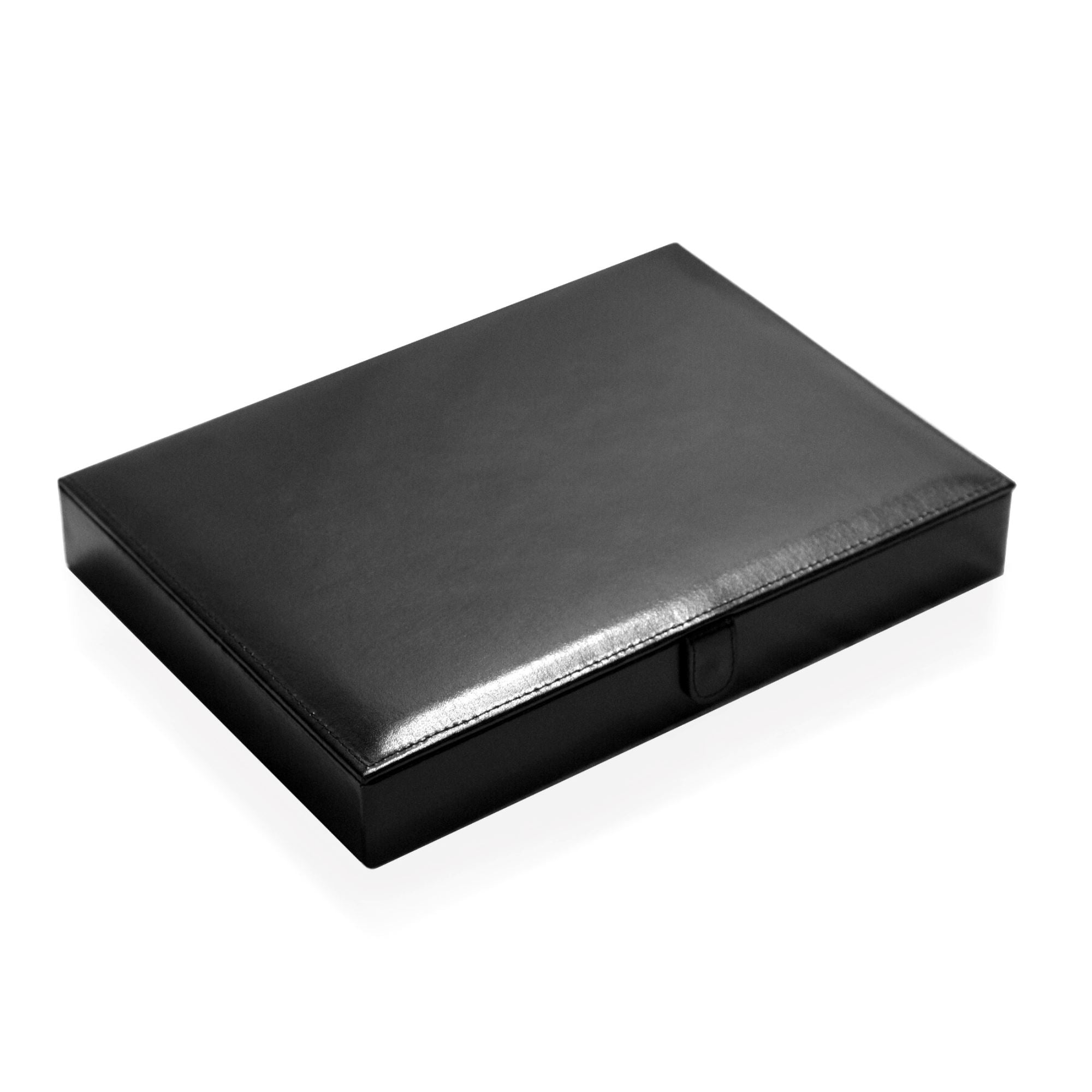 Seconds - 20 pair Bonded Leather Black/Purple Cufflink Storage Box Seconds Clinks Australia 