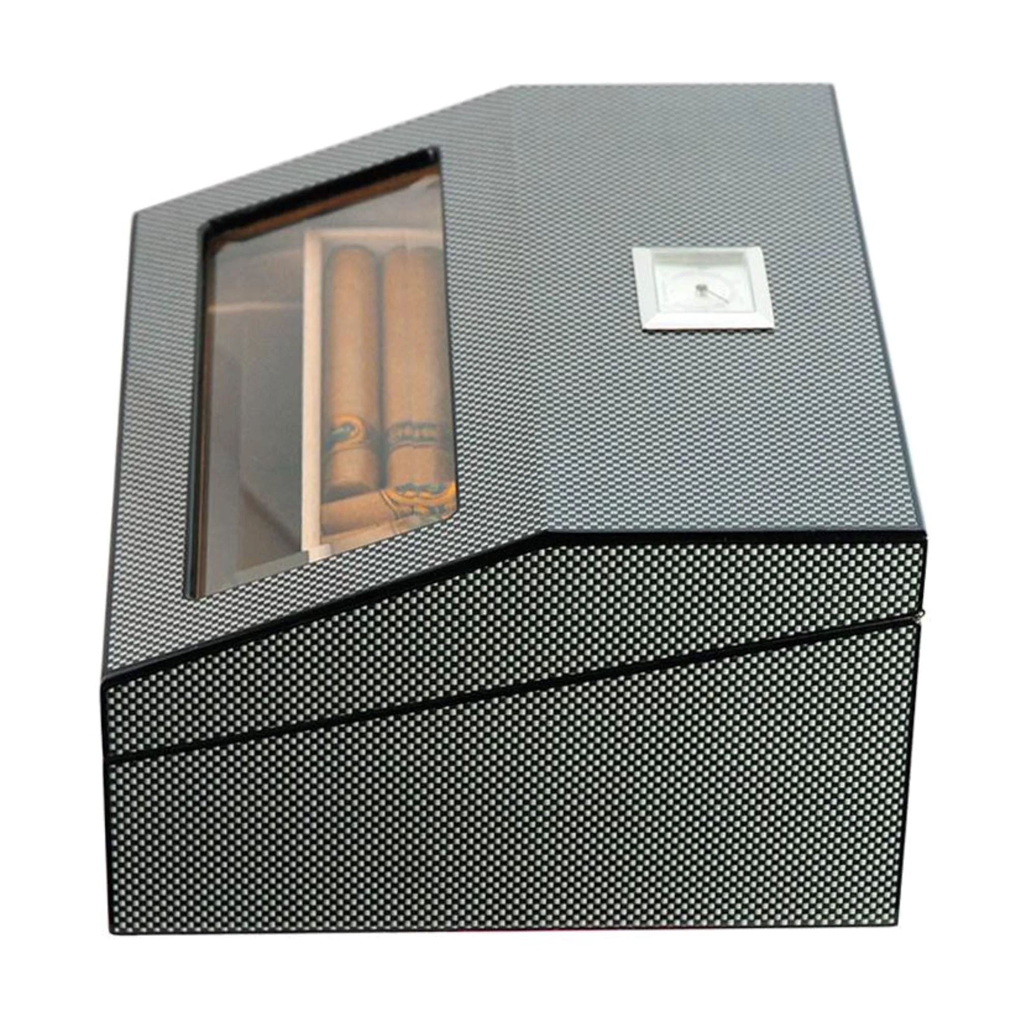 Seconds - 50 CT Carbon Fibre Cigar Humidor Wooden Cabinet for Cigars Seconds Clinks 