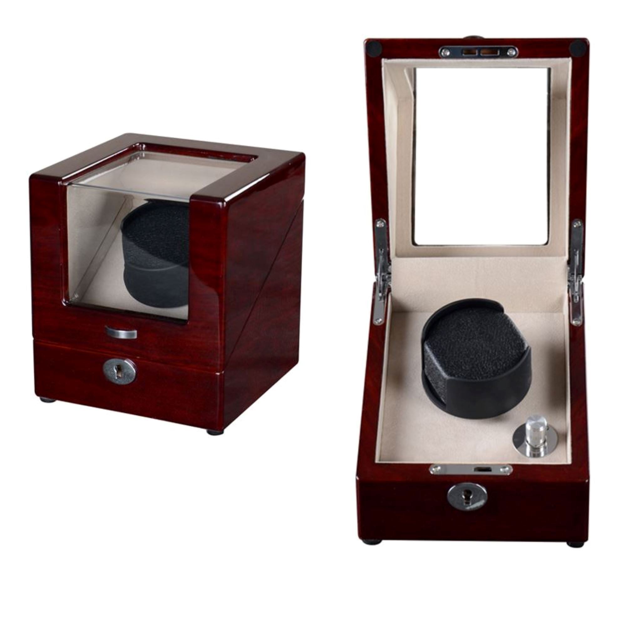 Seconds - Waratah Watch Winder Box for 1 Watch in Mahogany (M) Seconds Clinks 