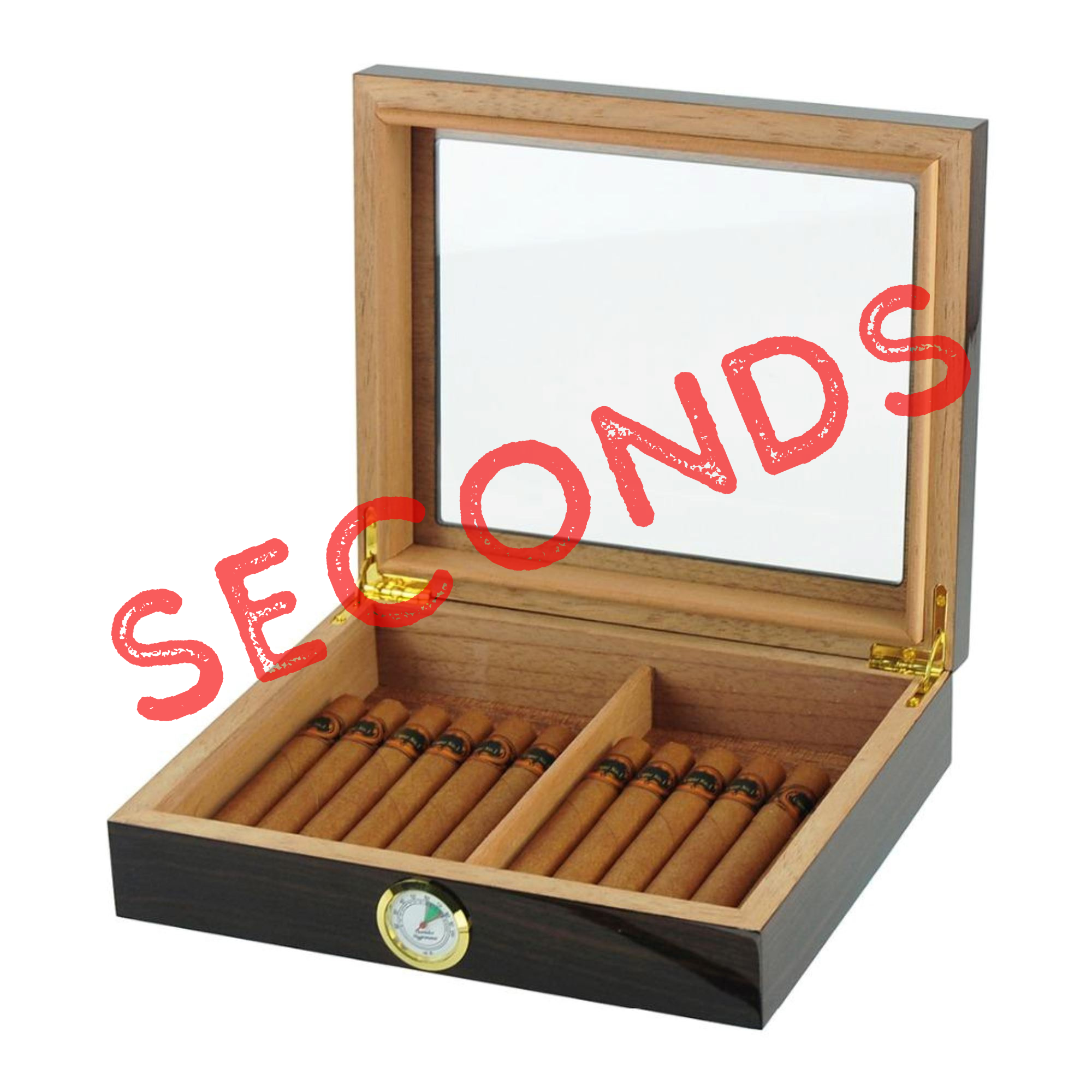 Seconds - 12-20 CT Walnut Cigar Humidor Spanish Cedar Box for Cigars (A)